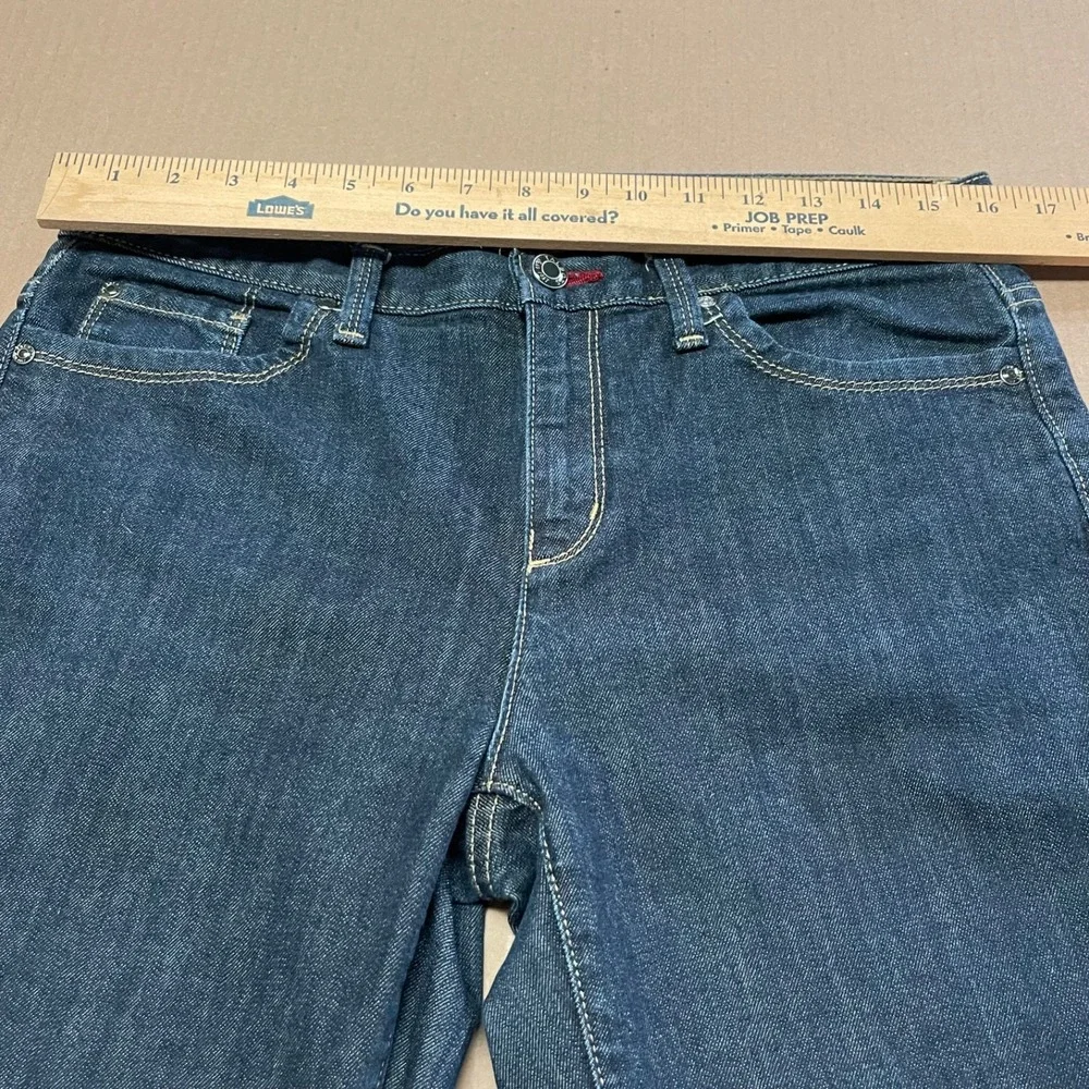 Talbots Women's Straight Leg Jeans Size 8 Dark Blue‎ High Rise Stretch Denim